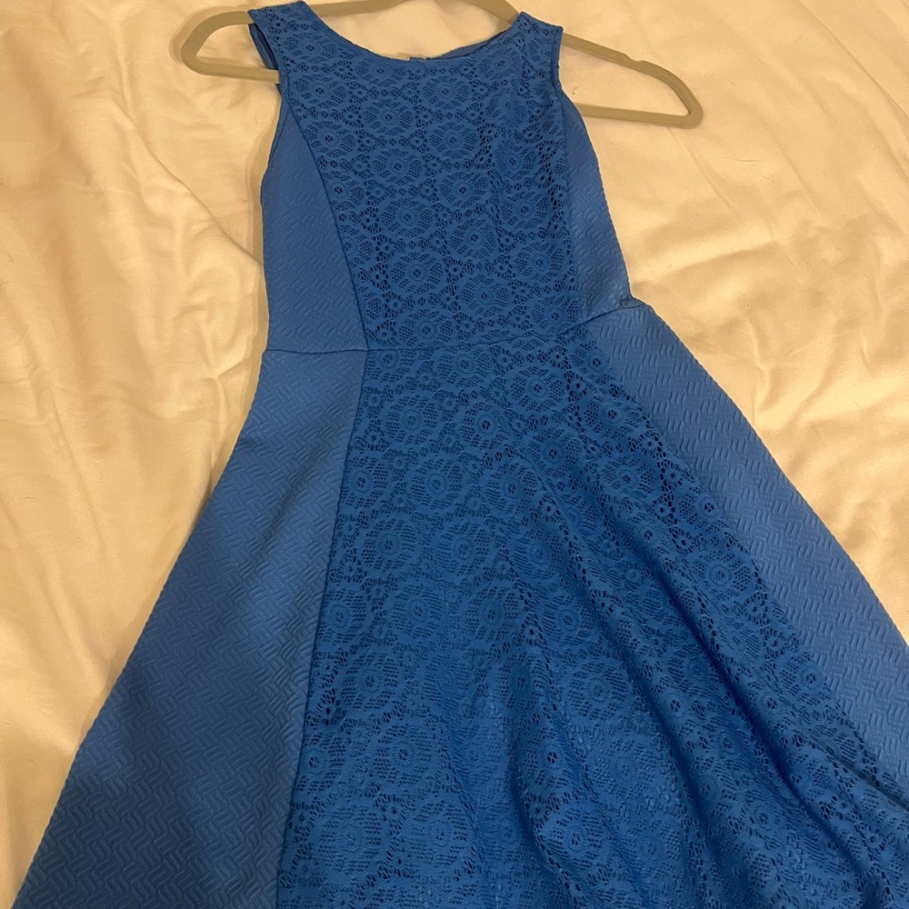 Xhiliration Girls Blue Lace Dress